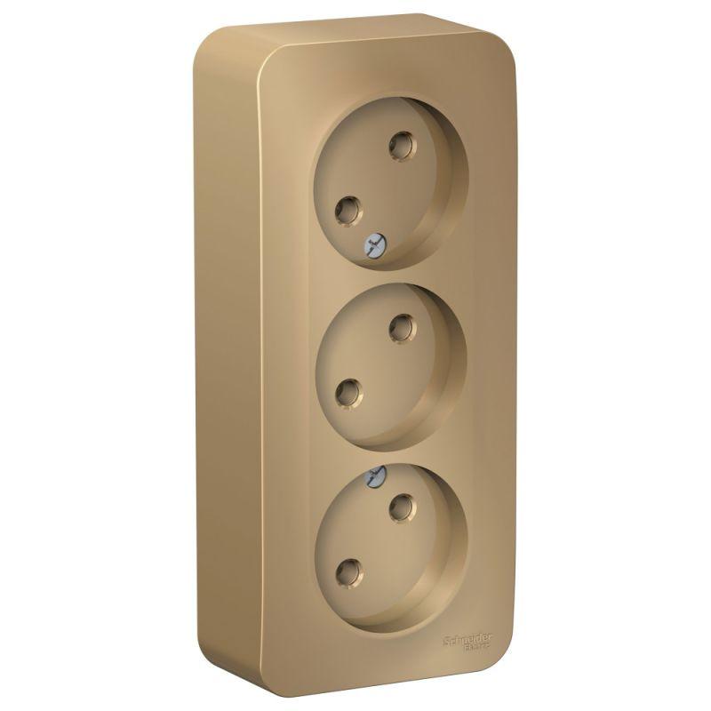 розетка 3-м оп blanca 16а ip20 250в без заземл. без защ. шторок с изолир. пластиной титан se blnra000314 от BTSprom.by