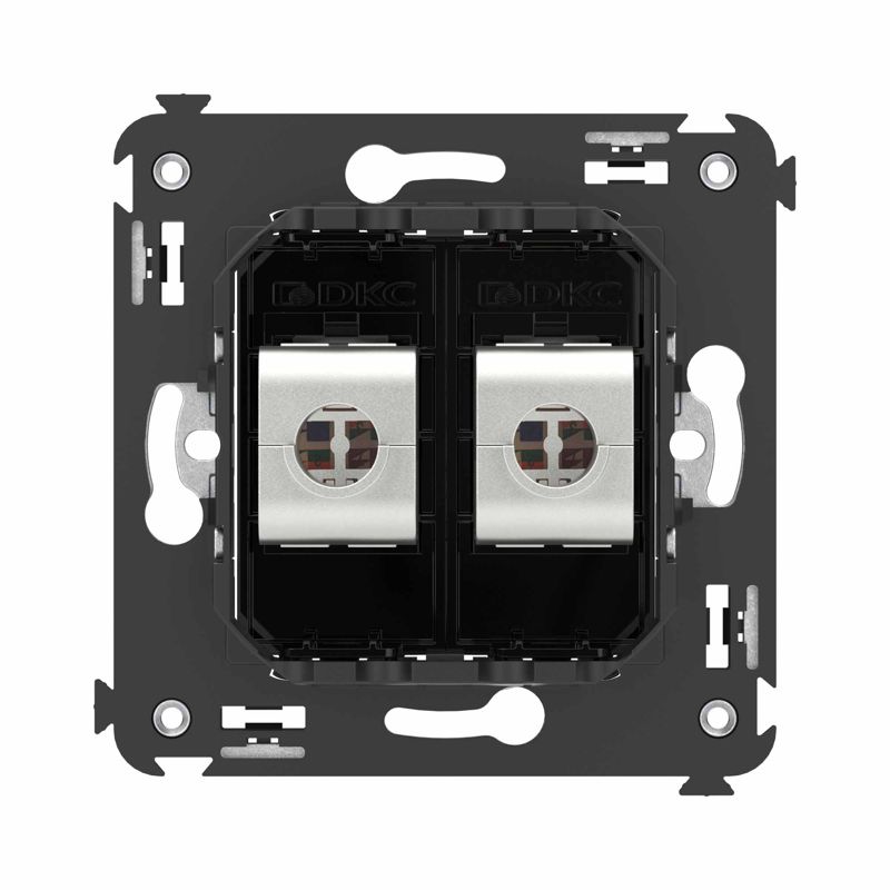  Розетка компьютерная 2-м СП Avanti "Черный квадрат" RJ45 кат.6 без шторок экранир. механизм DKC 4402794 фото в каталоге от BTSprom.by