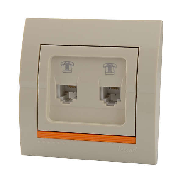 розетка телефонная 2-м сп deriy rj11 крем. lezard 702-0303-138 от BTSprom.by