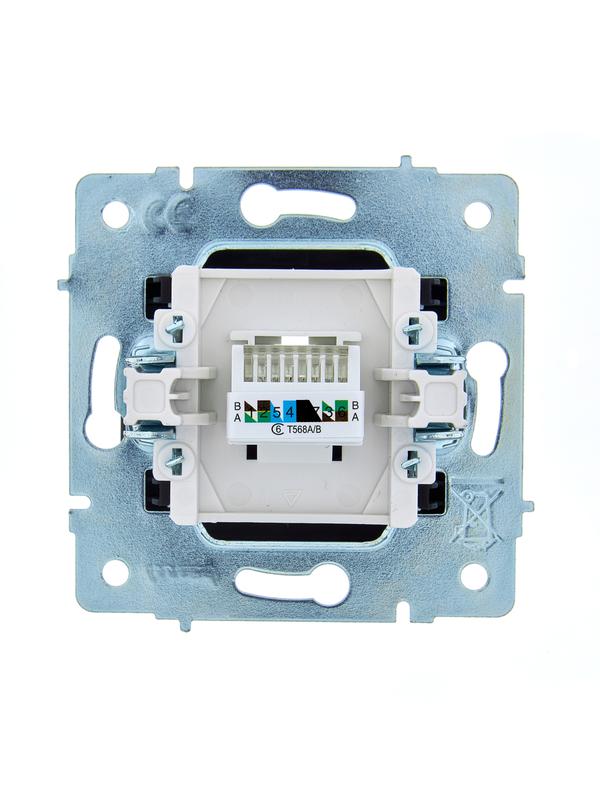  Розетка компьютерная 1-м СП ASTI IP20 RJ45 механизм Cat 6e черн. бархат LEZARD 7081-4288-140 фото в каталоге от BTSprom.by