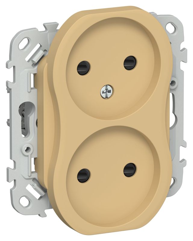 розетка 2-м сп flite рсш02-0-флшм 10а без заземл. с защ. шторками механизм шамуа iek fi-r23-10-k89 от BTSprom.by