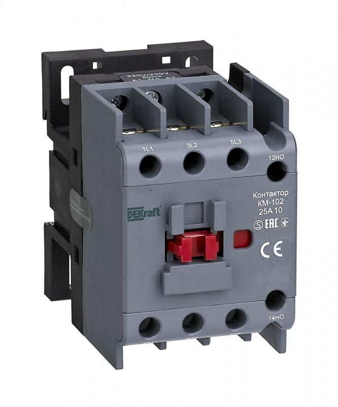 контактор км-102 3п 25а кат. 230в ac 1но ac-3 ac-4 dekraft 22004dek от BTSprom.by