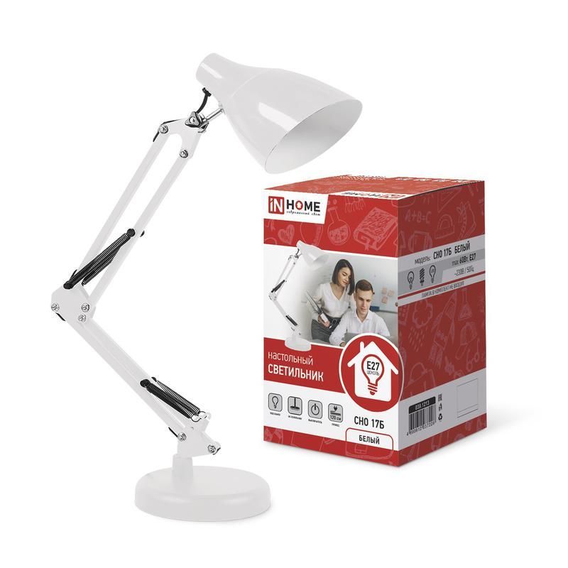 светильник настольный сно 17б 60вт e27 230в под лампу на основании бел. (кор.) in home 4690612037226 от BTSprom.by