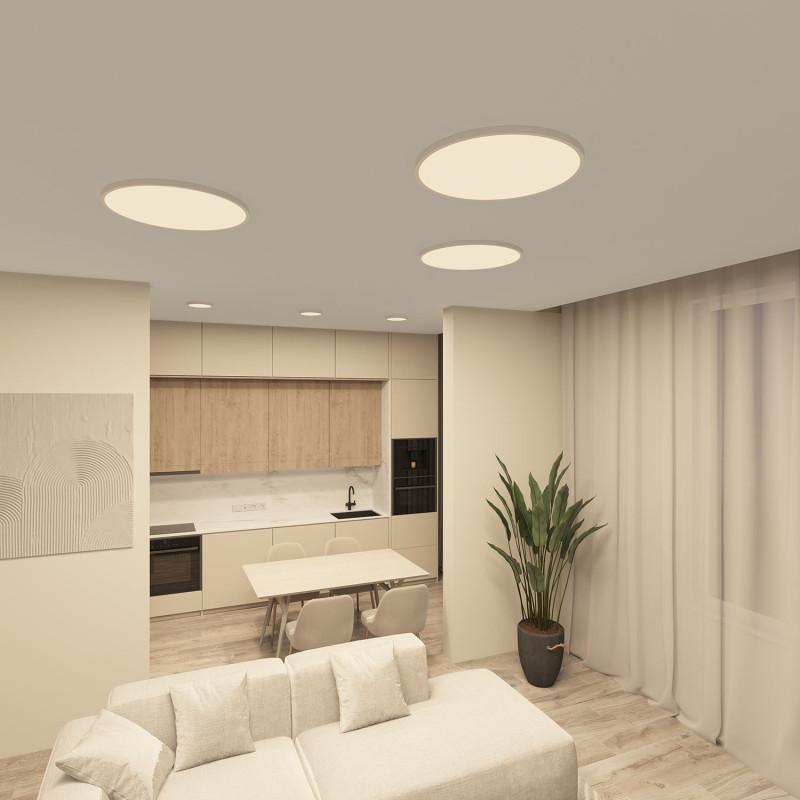  Светильник THIN 18Вт 3000К/4000К/6500К IP40 накладной переключатель цветовой температуры на корпусе полимер бел. DENKIRS 723083 фото в каталоге от BTSprom.by