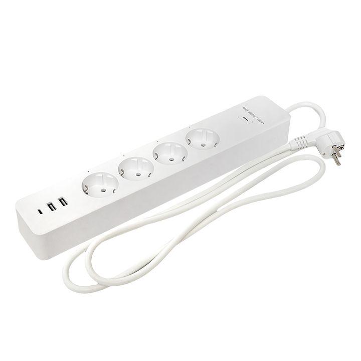 удлинитель умный 4х1.8м 16а ip20 connect pro wi-fi 3хusb с выкл. с управлением по wi-fi pro proxima ekf rce-2-wf от BTSprom.by