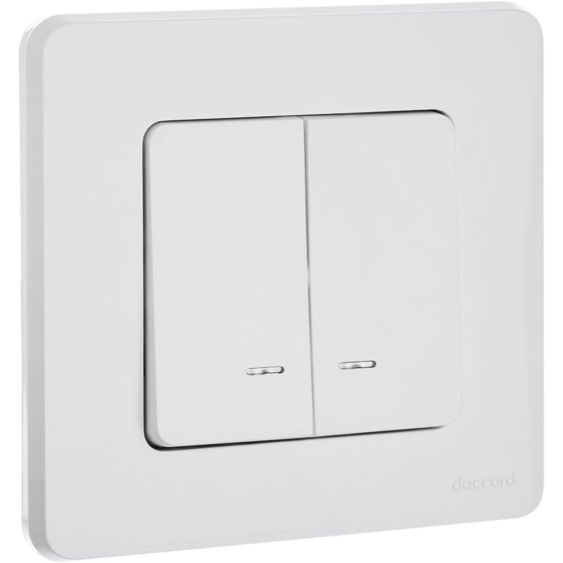  Выключатель 2-кл. Inspiria 10А IP20 250В 10AX с подсветкой/индикацией механизм бел. IEK 673630 фото в каталоге от BTSprom.by