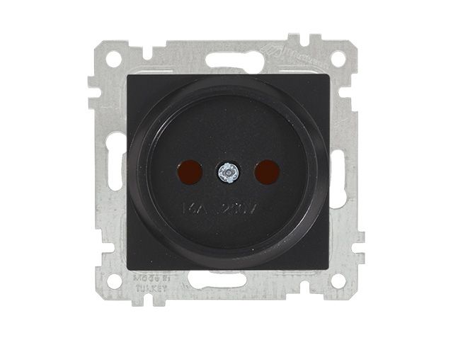 розетка 1-ая (скрытая, без рамки, б/з, шторки) черная, rita, mutlusan (16 a, 250 v, ip 20) 2200 606 0284 от BTSprom.by