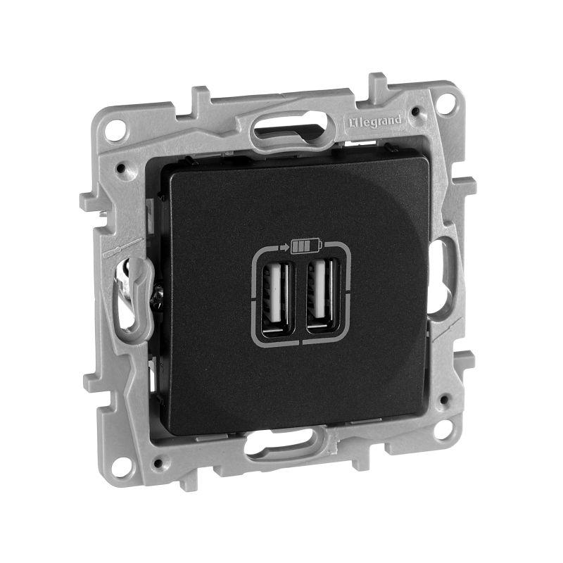 розетка usb 2-м сп 2мод. etika 240в/5в 2400ма механизм антрацит iek 672694 от BTSprom.by