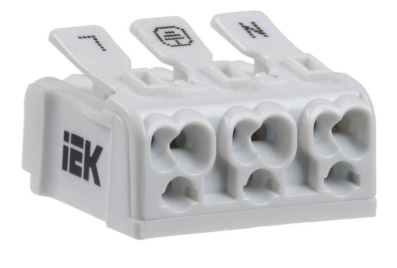 клемма пружинная соединительная ксп3-l+n+pe iek ukz-b06-3p-f0-e0-10 от BTSprom.by