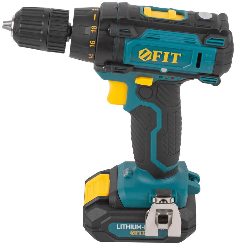  Дрель-шуруповерт аккумуляторная 14.4В 0-450/1550об/мин 23Нм 2 (Li-Ion) 1.3А.ч FIT 80198 фото в каталоге от BTSprom.by