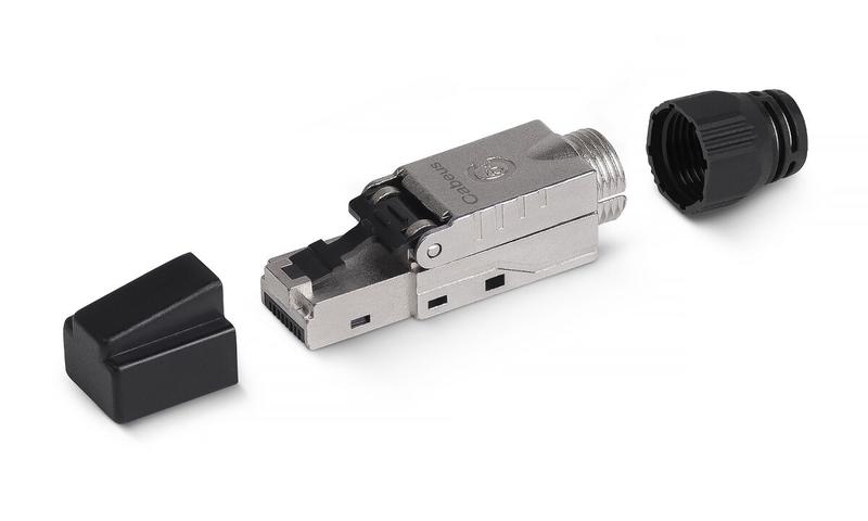 коннектор 8p8c-sh-c6+ -twp с фиксатором кабеля и колпачком rj-45(8p8c) под витую пару категория до 6a экран. для ож кабеля для толстых жил 1.35-1.5мм (с оболочкой) со вставкой cabeus 8956c от BTSprom.by