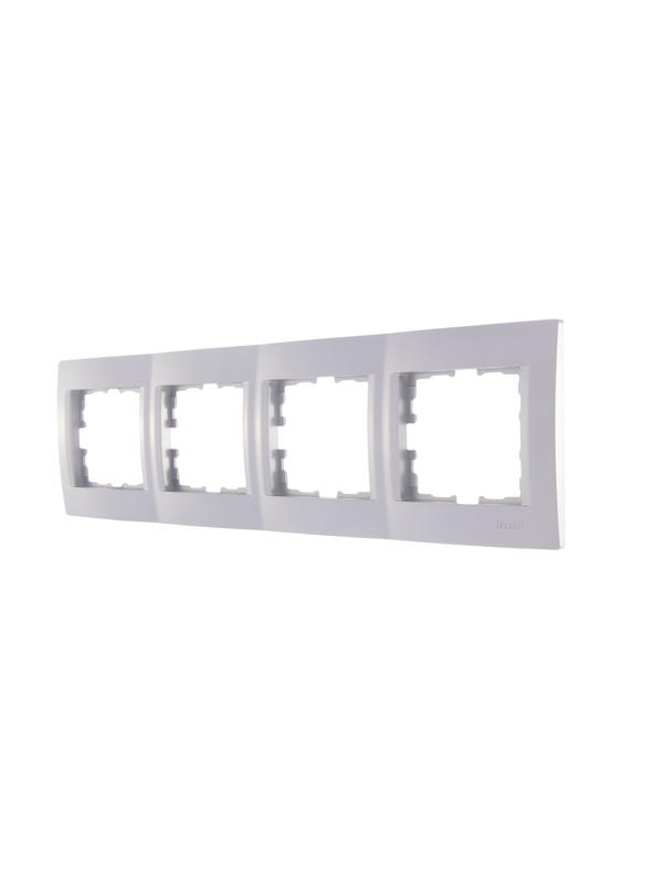  Рамка 4-м Karina горизонт. матов. серебр. LEZARD 707-4300-149 фото в каталоге от BTSprom.by