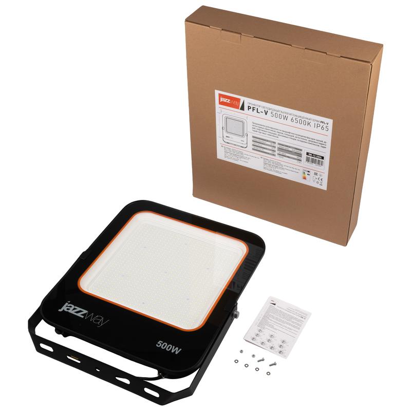  Прожектор светодиодный PFL-V 500Вт IP65 6500К СДО черн. Pro+ JazzWay 5064089 фото в каталоге от BTSprom.by