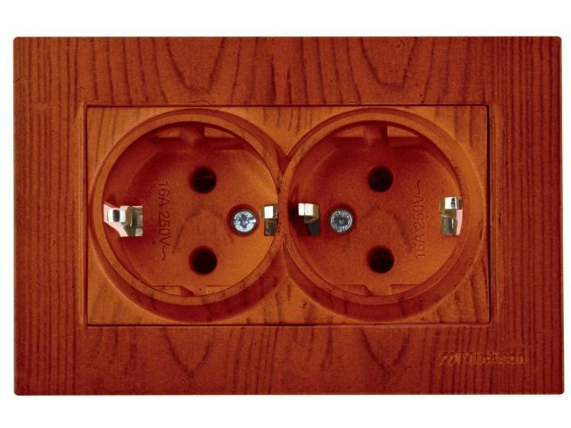 розетка 2-ая (скрытая,с/з) вишня, rita, mutlusan (16 a, 250 v, ip 20) 2220 202 0256 от BTSprom.by