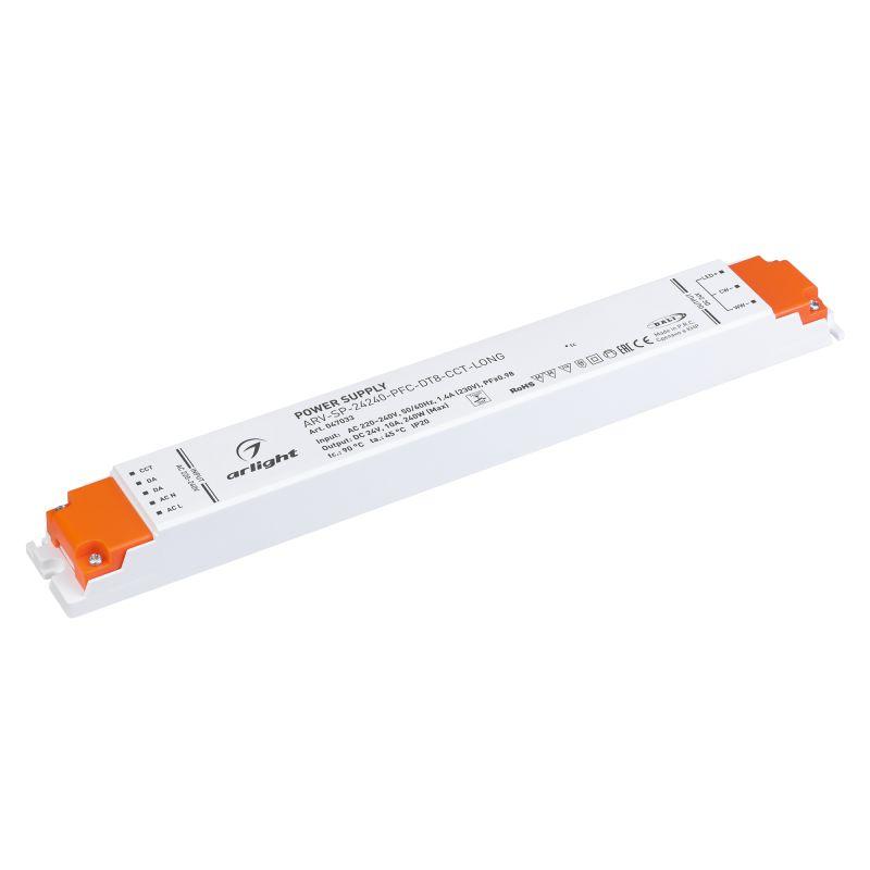 блок питания arv-sp-24240-pfc-dt8-cct-long 24в 10а 240вт ip20 пластик arlight 047033 от BTSprom.by