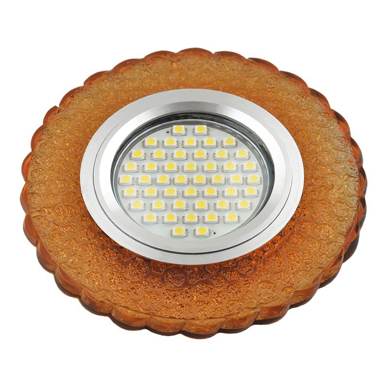 светильник dls-l140 gu5.3 glassy/gold gu5.3 встраив. доп. светодиод. подсветка 3вт без лампы стекло fametto ul-00003875 от BTSprom.by