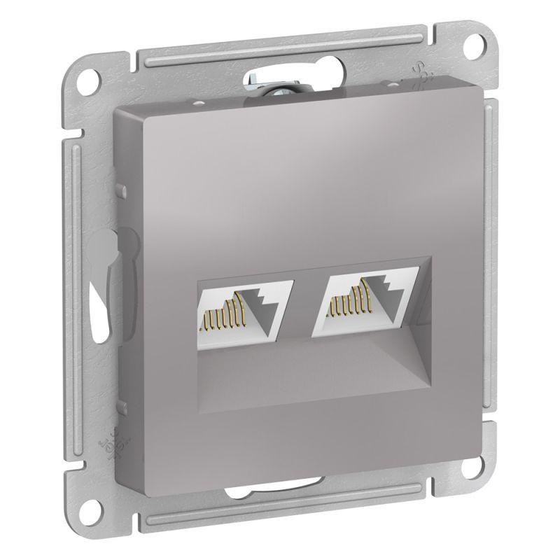розетка компьютерная 2-м atlasdesign rj45 кат.5e механизм алюм. se atn000385 от BTSprom.by