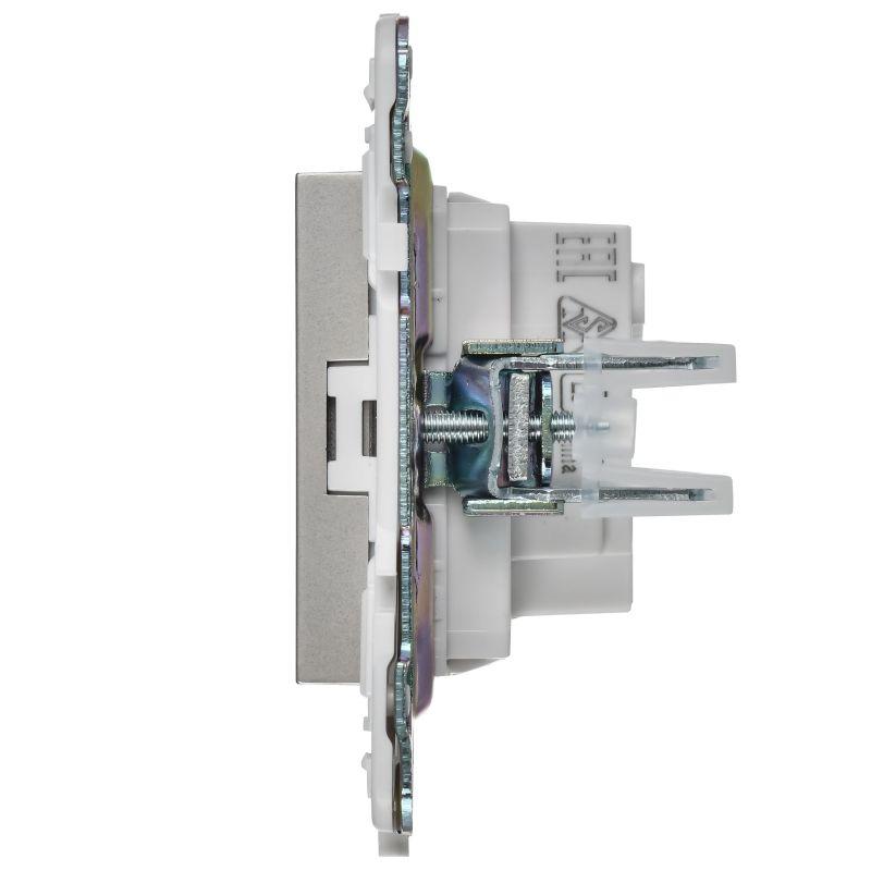  Розетка SKANDY 10А без заземл. защ. шторки SK-R01S серебр. IEK SK-R13-10-K23 фото в каталоге от BTSprom.by