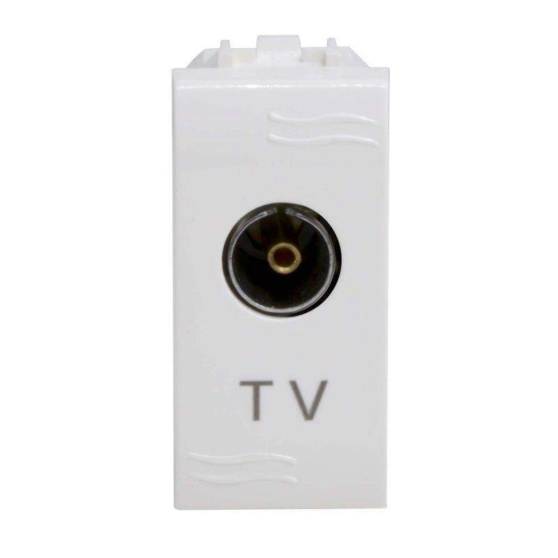 розетка телевизионная проходная tv 1-м сп 1мод. brava бел. dkc 76581b от BTSprom.by