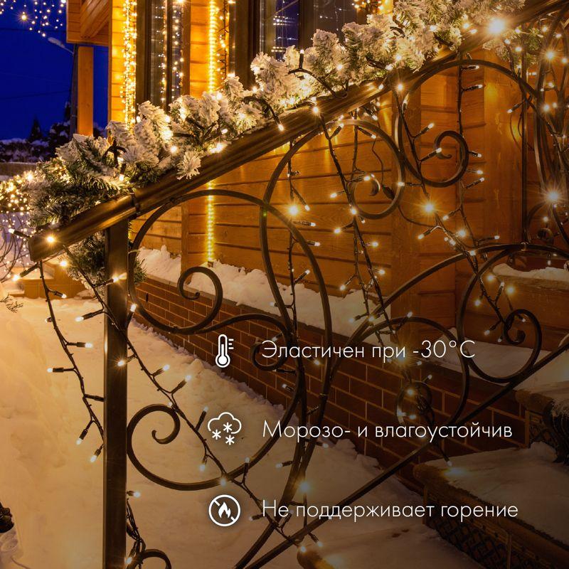 гирлянда светодиодная "нить" 10м 100led син. 12вт 24в ip65 эффект мерцания провод пвх прозр. neon-night 305-253 от BTSprom.by