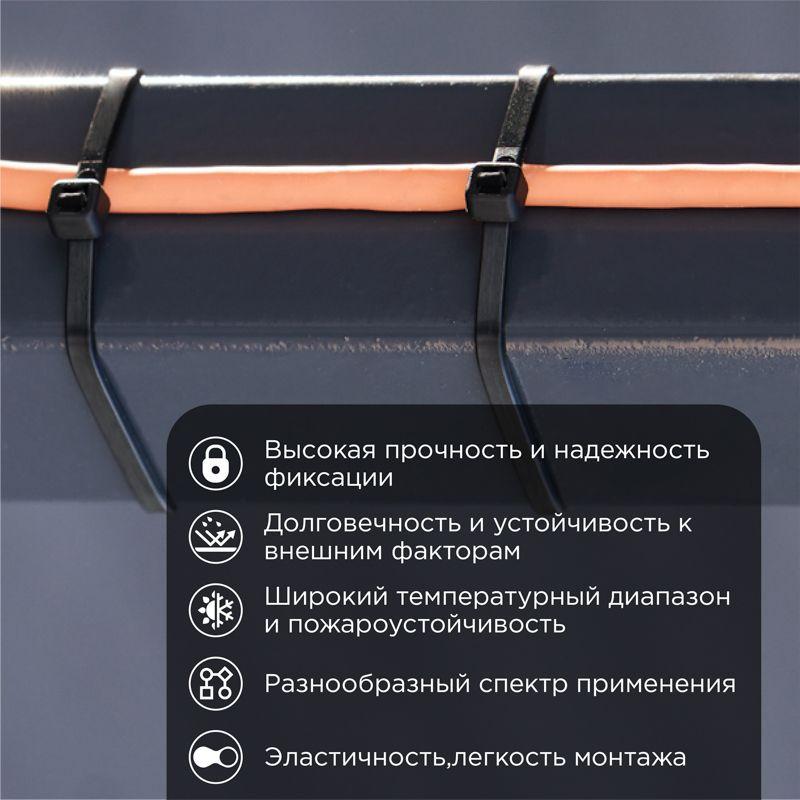 хомут кабельный 4.8х300 нейл. черн. (уп.25шт) rexant 07-0301-25 от BTSprom.by