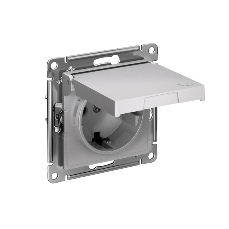 розетка atlasdesign 16а ip20 с заземл. защ. шторки с крышкой быстрозажим. клем. механизм алюм. se atn000346s от BTSprom.by