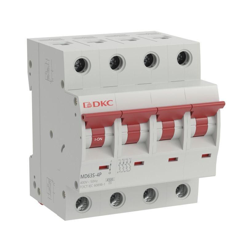 выключатель автоматический модульный 4п d 10а 4.5ка yon max md63s yon md63s-4pd10 от BTSprom.by