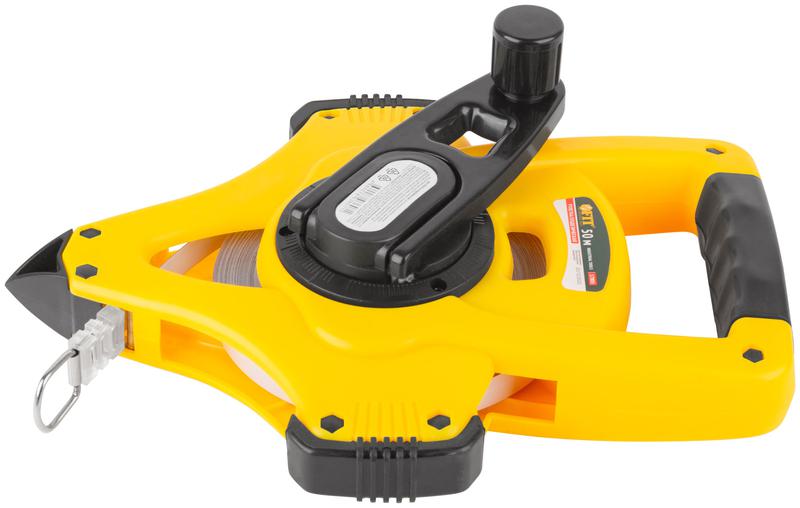  Рулетка геодезическая 50м стальная лента открытый пластик. корпус ускоренная перемотка прорезиненный ручка FIT 17805 фото в каталоге от BTSprom.by