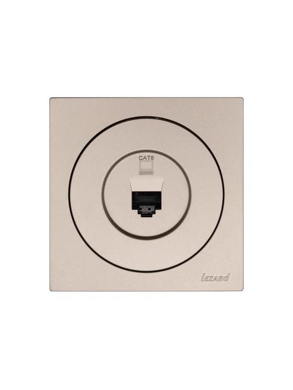  Розетка компьютерная СП OSEN RJ45 кат.6 механизм титан LEZARD 743-3788-140 фото в каталоге от BTSprom.by