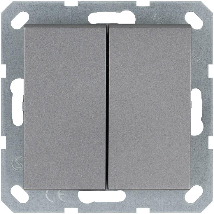 кнопка 2-кл. 10а ip20 с переключающим контактом механизм алюм. jasmart g3020s от BTSprom.by
