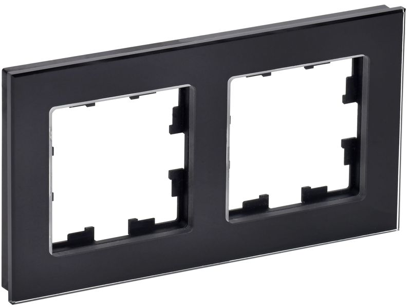 рамка 2-м brite ру-2-2-брч стекло черн. iek br-m22-g-k02 от BTSprom.by