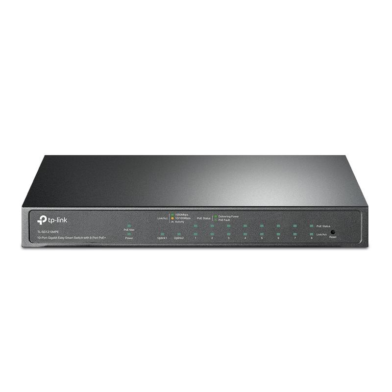 коммутатор настраиваемый tl-sg1210mpe 10g 8poe+ 123вт tp-link 1846428 от BTSprom.by
