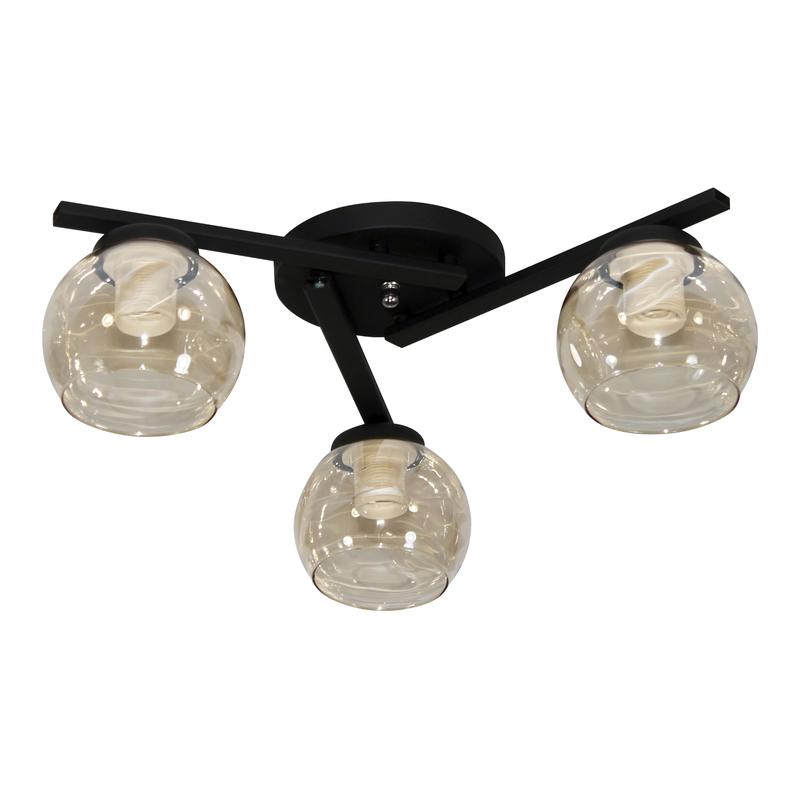 светильник "альфа" 131 (плафон 8425) нпб 01-3х60-131 e27 (им) потолочн. черн. элетех 1005405388 от BTSprom.by