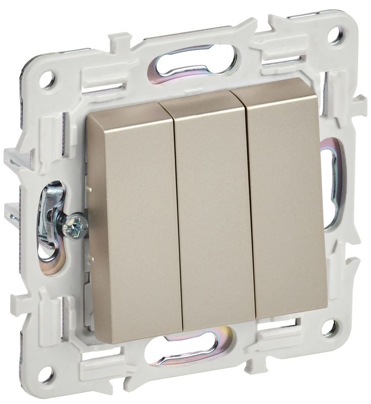 выключатель 3-кл. skandy 10а sk-v11sh шампань iek sk-v30-0-10-k37 от BTSprom.by