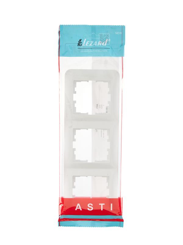  Рамка 3-м ASTI вертикал. бел. LEZARD 7081-0200-153 фото в каталоге от BTSprom.by