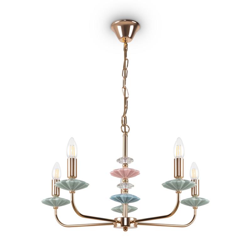  Светильник Castle 40Вт E14х5 IP20 подвесной Freya FR5336PL-05G фото в каталоге от BTSprom.by