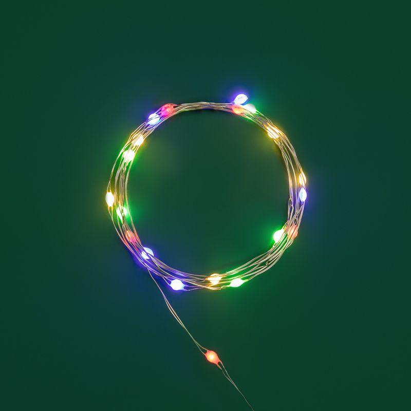  Гирлянда светодиодная "Роса" с крупными каплями 2м 20LED мультиколор 0.1Вт IP20 тонкий батарейный блок элементы питания 2хCR2032 (в компл.) Neon-Night 302-009 фото в каталоге от BTSprom.by