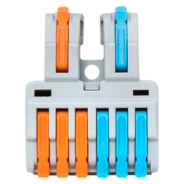  Клемма строительно-монтажная СМК 222-426 разветвительная 6 выходов 0.08-4кв.мм EKF plc-smk-422-6 фото в каталоге от BTSprom.by