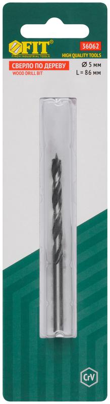  Сверло по дереву CrV Профи 5мм FIT 36062 фото в каталоге от BTSprom.by