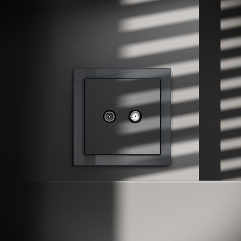  Розетка телевизионная оконечная TV + SAT 2-м СП S70 механизм графит Voltum VLS060407 фото в каталоге от BTSprom.by