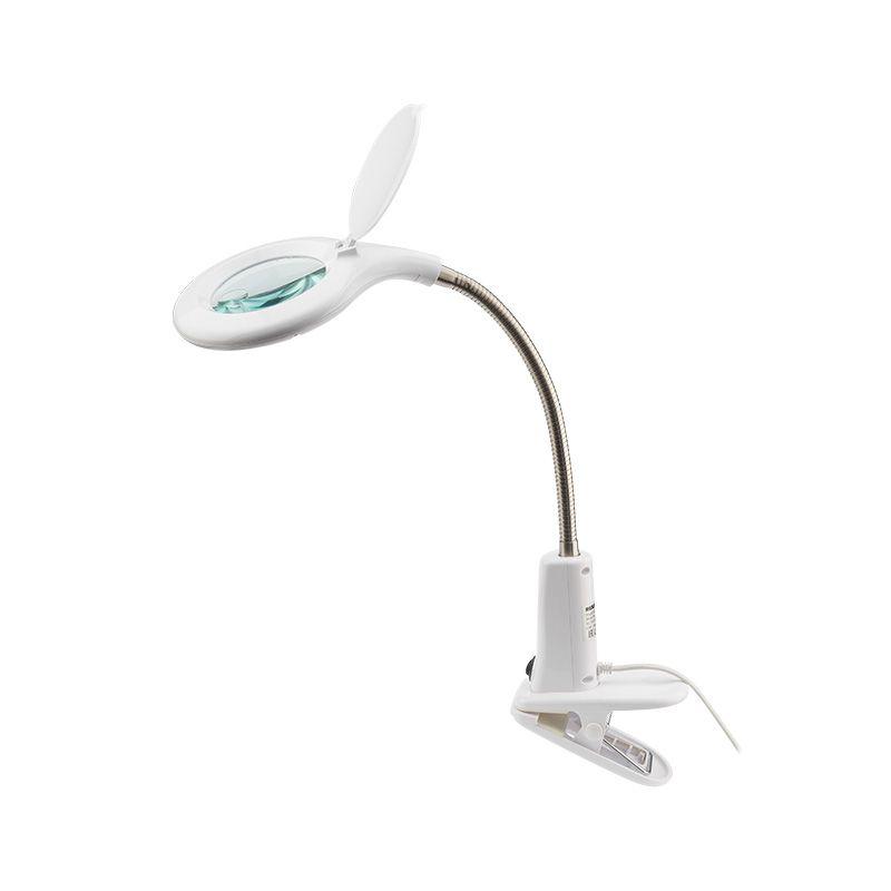 лупа настольная малая 3х+доп.12х с подсветкой 60 led (прищепка) бел. rexant 31-0244 от BTSprom.by