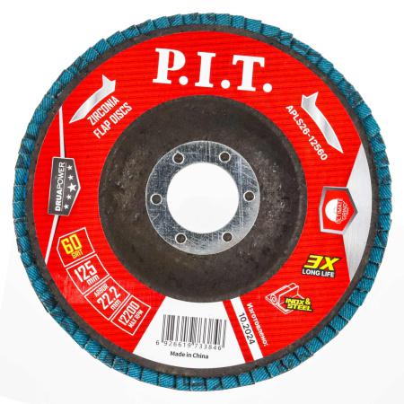 круг лепестковый шлифовальный drua 125х22.2мм za60 циркониевый корунд p.i.t. apls26-12560 от BTSprom.by