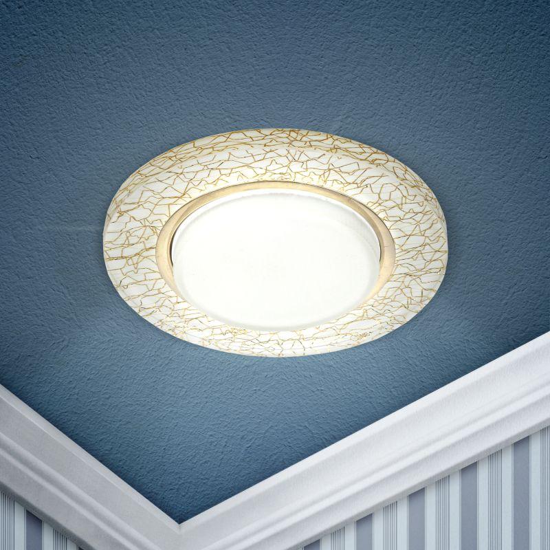 светильник точечный dk80 wh/gd 13вт gx53 220в бел./зол. эра б0019576 от BTSprom.by