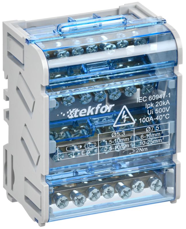 шины на din-рейку (кросс-модуль) шнк 4х7 3l+pen tekfor iek tf-dn10-4-07-100 от BTSprom.by