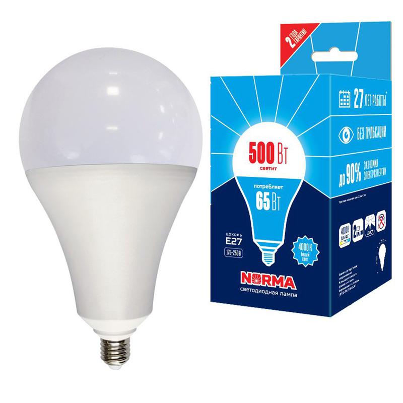 лампа светодиодная led-a160-65w/4000k/e27 /fr/nr norma 65вт a матовая 4000к нейтр. бел. (упак. картон) volpe ul-00005617 от BTSprom.by
