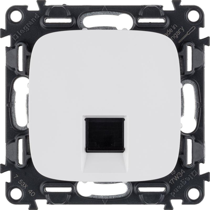 розетка компьютерная 1-м valena allure rj45 кат.5e utp с лицев. панелью механизм бел. leg 753740 от BTSprom.by