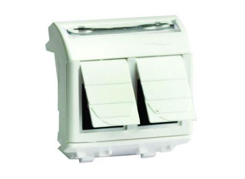 розетка компьютерная 2-м сп 2мод. brava rj45 кат.6 бел. dkc 76452b от BTSprom.by