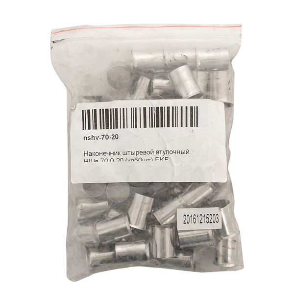  Наконечник штыревой втулочный НШв 70.0-20 (уп.50шт) PROxima EKF nshv-70-20 фото в каталоге от BTSprom.by