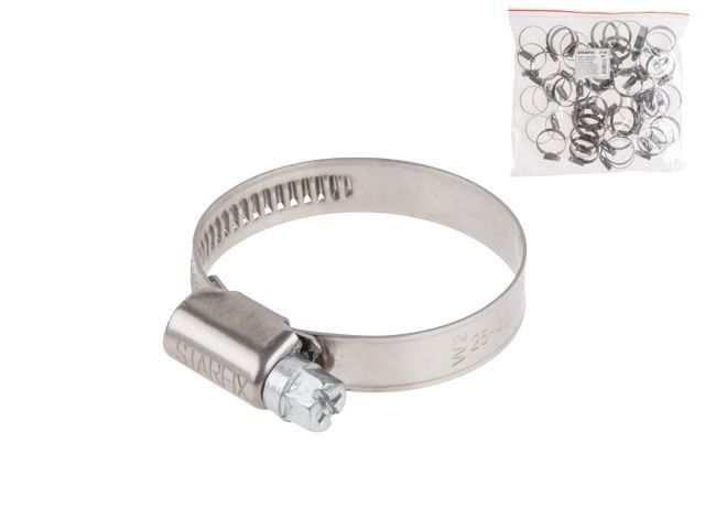 хомут червячный 32-50 мм, нерж.сталь (w2) (25 шт в пакете) starfix sm-79982-25 от BTSprom.by