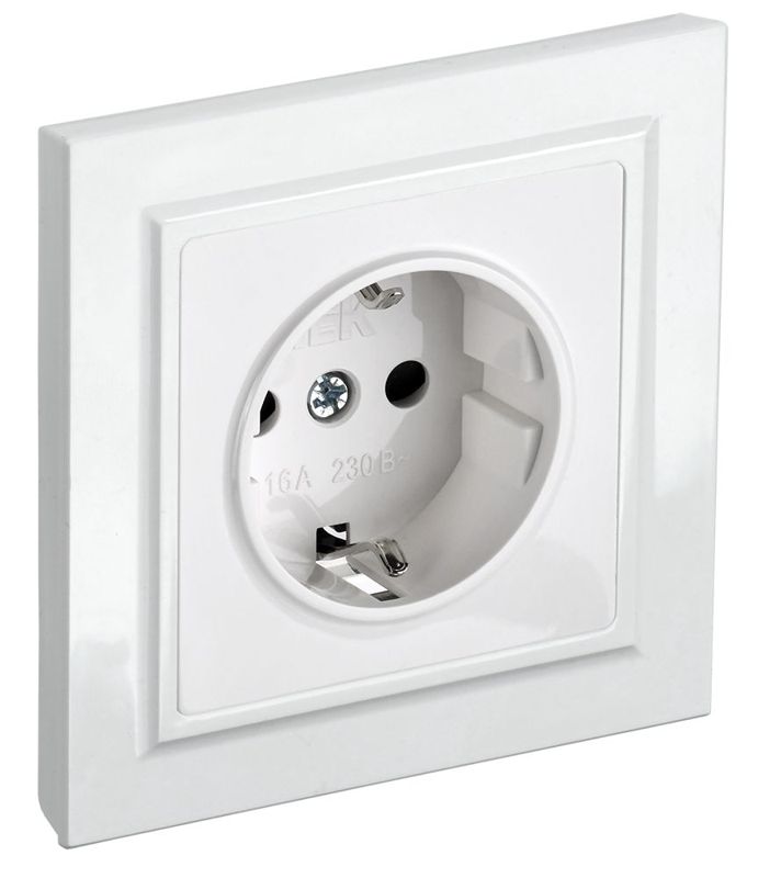розетка brite рср14-1-0-брб 16а в сборе с заземл. защ. шторки бел. iek br-r14-16-k01-f от BTSprom.by